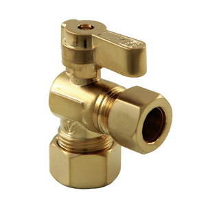 KF5440BB 5/8-Inch OD Comp x 1/2-Inch OD Comp Quarter-Turn Angle Stop Valve, Brushed Brass