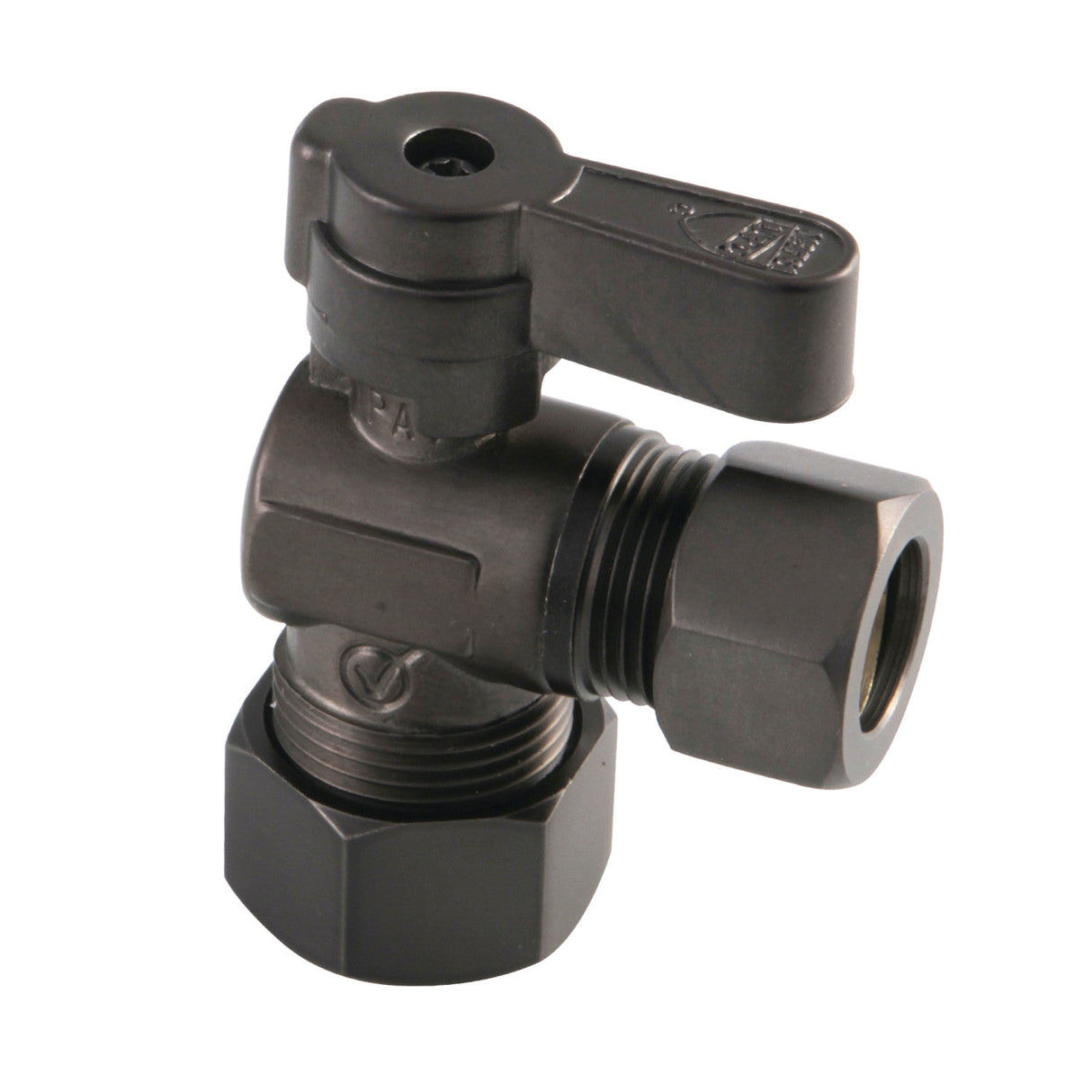 KF5440ORB 5/8-Inch OD Comp x 1/2-Inch OD Comp Quarter-Turn Angle Stop Valve, Oil Rubbed Bronze