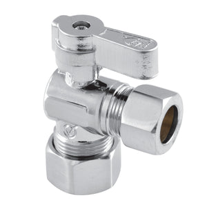 KF5440 5/8-Inch OD Comp x 1/2-Inch OD Comp Quarter-Turn Angle Stop Valve, Polished Chrome