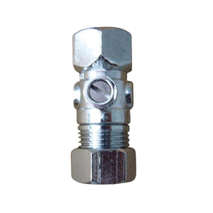 KF5445 1/2-Inch FIP x 1/2-Inch OD Comp Quarter-Turn Straight Stop Valve, Polished Chrome