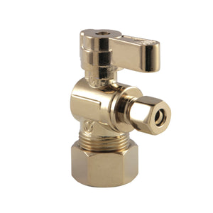 KF5814PB 5/8-Inch OD Comp x 1/4-Inch OD Comp Quarter-Turn Angle Stop Valve, Polished Brass