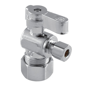 KF5814 5/8-Inch OD Comp x 1/4-Inch OD Comp Quarter-Turn Angle Stop Valve, Polished Chrome