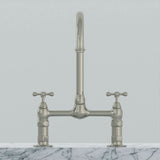 Harding Kitchen Bridge Faucet with Metal Cross Handles
