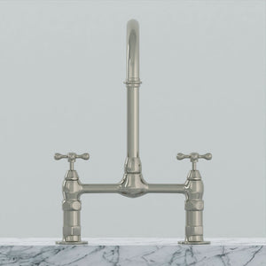 Harding Kitchen Bridge Faucet with Metal Cross Handles