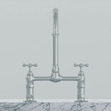 Harding Kitchen Bridge Faucet with Metal Cross Handles