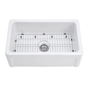 Traditional KGPF311910YHC 30-Inch Fireclay Farmhouse Kitchen Sink, Glossy White