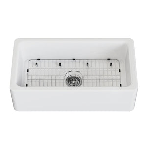 Traditional KGPF331810EBC 33-Inch Fireclay Farmhouse Kitchen Sink, Matte White