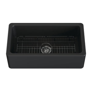 Traditional KGPF331810KBC 33-Inch Fireclay Farmhouse Kitchen Sink, Matte Black