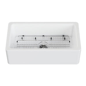 Traditional KGPF331810YBC 33-Inch Fireclay Farmhouse Kitchen Sink, Glossy White