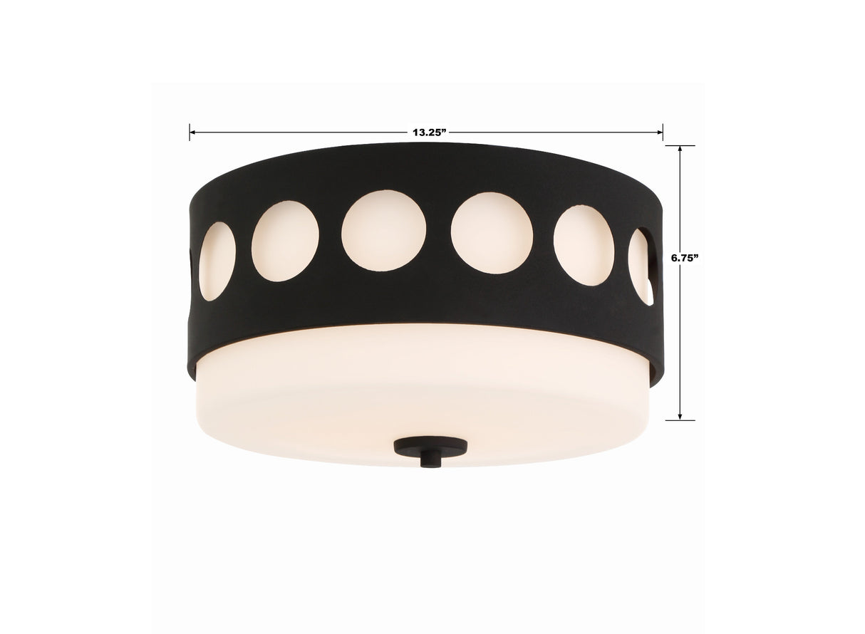 Kirby 2 Light Black Forged Flush Mount KIR-B8100-BF