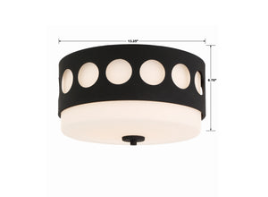 Kirby 2 Light Black Forged Flush Mount KIR-B8100-BF
