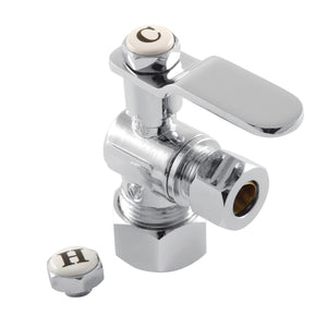 Whitaker KL5330CP 5/8-Inch OD Comp x 3/8-Inch OD Comp Quarter-Turn Angle Stop Valve, Polished Chrome
