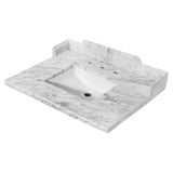 Pemberton KMS3022M38SQ 30-Inch Carrara Marble Vanity Sink Top, Carrara White