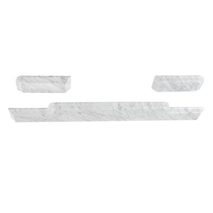 Pemberton KMS30MBS Carrara Marble Vanity Top Backsplash, Carrara White