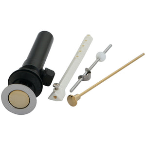 KP1004 Plastic Pop-Up Bathroom Sink Drain with Overflow, Polished Chrome/Polished Brass