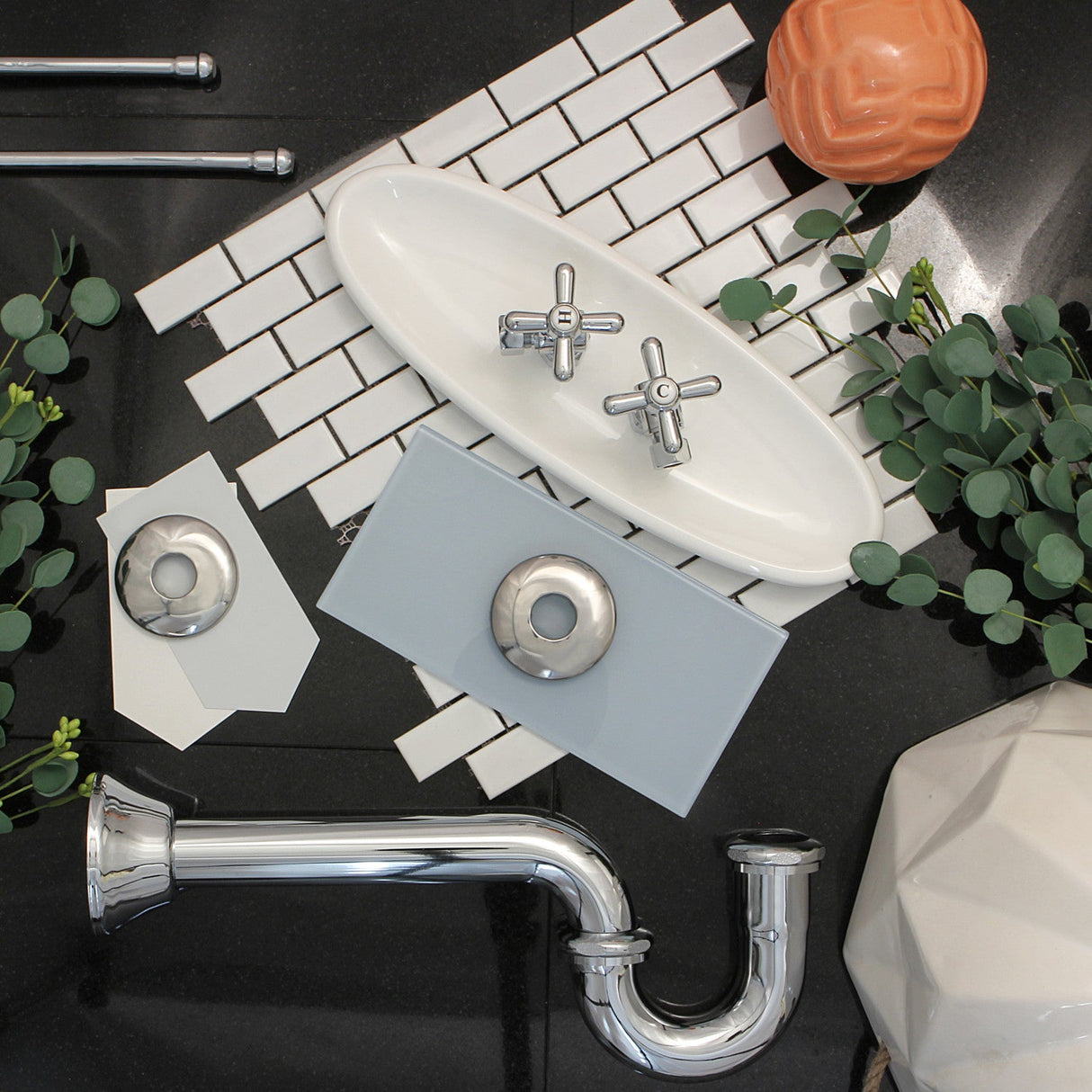 Trimscape KPK101P Traditional Plumbing Supply Kit Combo with P-Trap, Polished Chrome