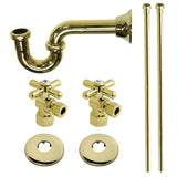 Trimscape KPK102P Traditional Plumbing Supply Kit Combo with P-Trap, Polished Brass