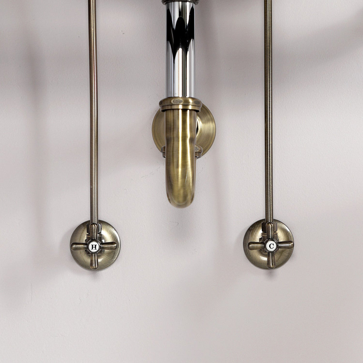 Trimscape KPK103P Traditional Plumbing Supply Kit Combo with P-Trap, Antique Brass