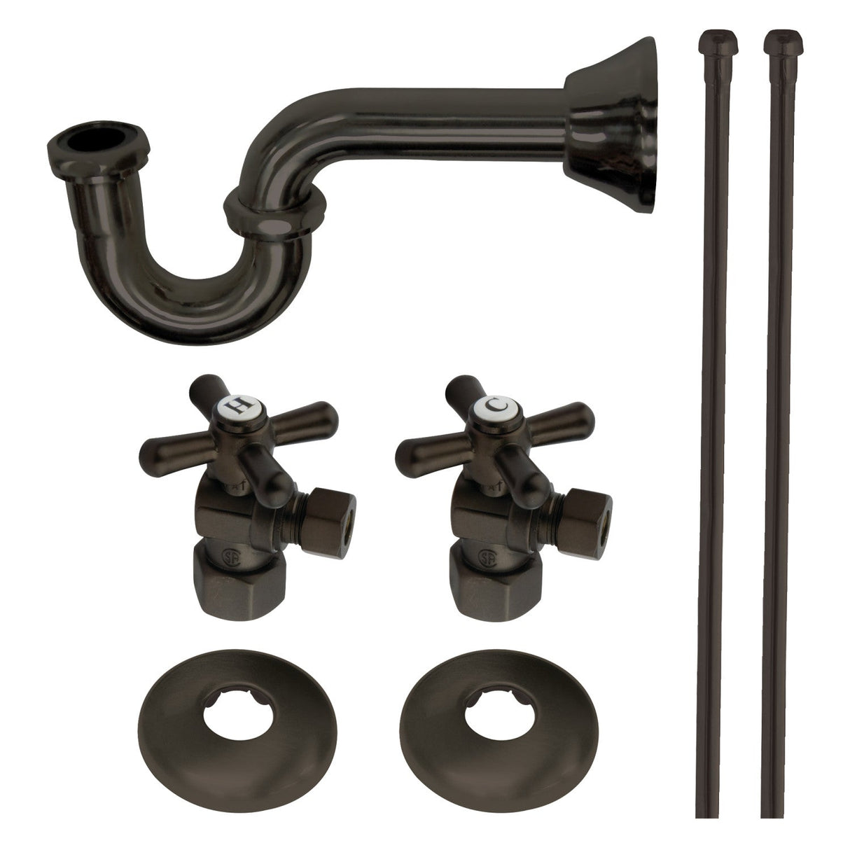 Trimscape KPK105P Traditional Plumbing Supply Kit Combo with P-Trap, Oil Rubbed Bronze