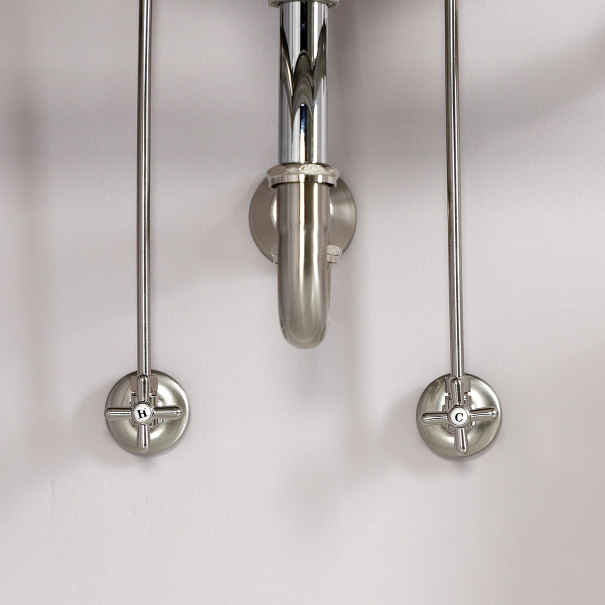 Trimscape KPK108P Traditional Plumbing Supply Kit Combo with P-Trap, Brushed Nickel