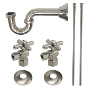 Trimscape KPK108P Traditional Plumbing Supply Kit Combo with P-Trap, Brushed Nickel