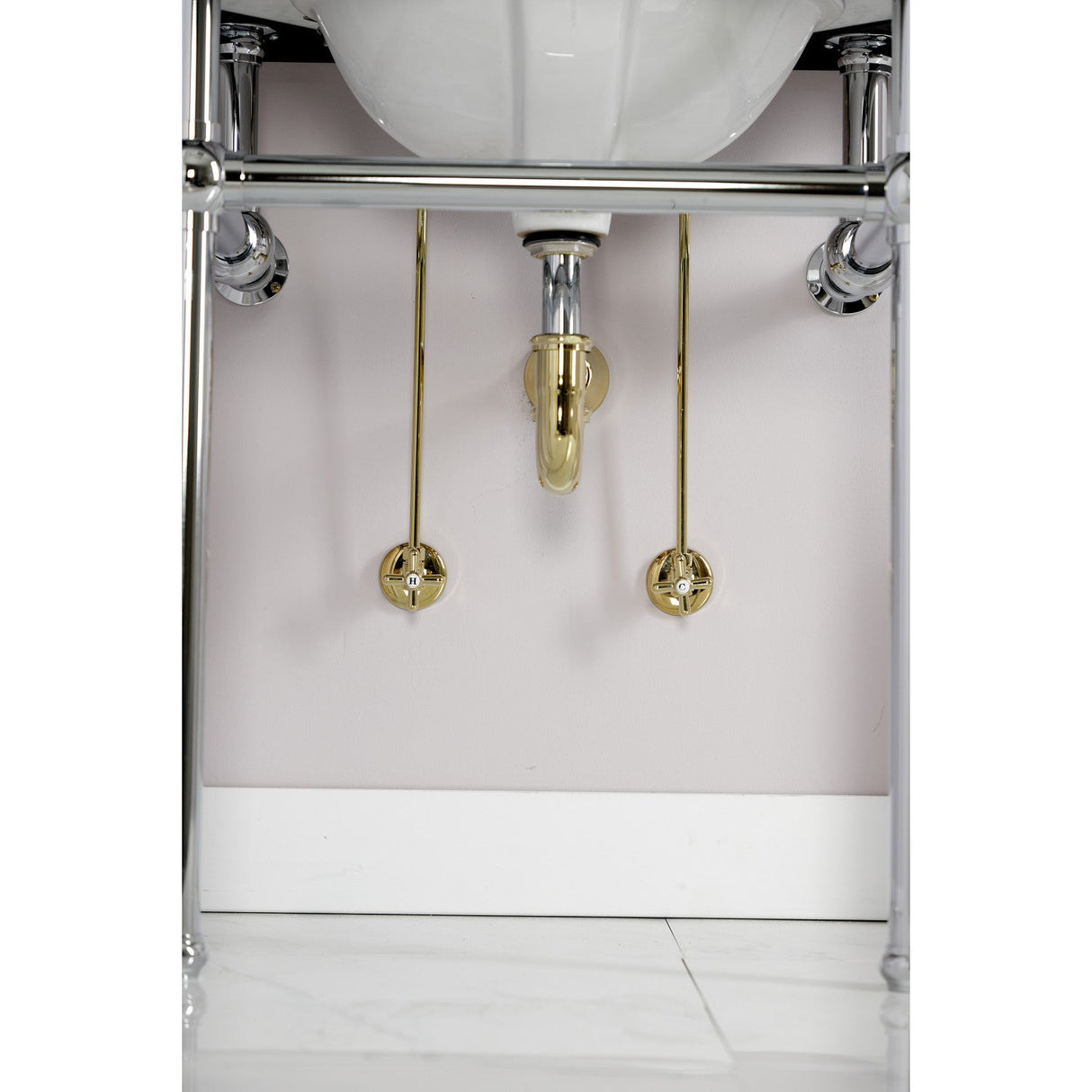 Gourmet Scape™ KPK202 Traditional Plumbing Supply Kit Combo with 1-1/2" P-Trap, Polished Brass