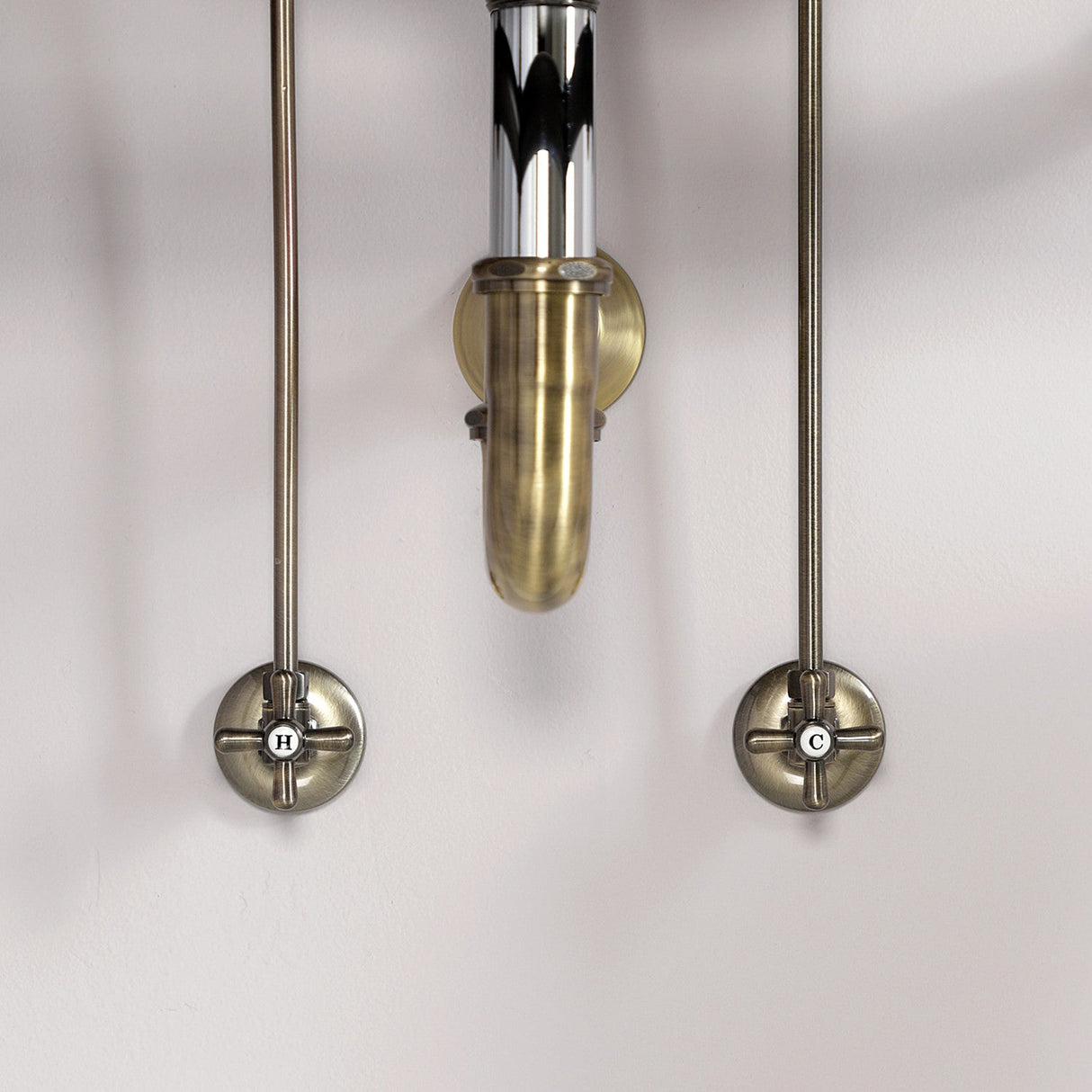 Gourmet Scape™ KPK203 Traditional Plumbing Supply Kit Combo with 1-1/2" P-Trap, Antique Brass