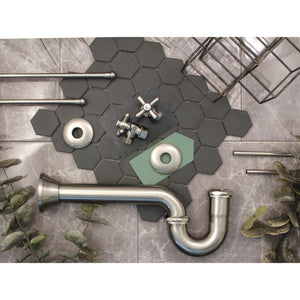 Gourmet Scape™ KPK208 Traditional Plumbing Supply Kit Combo with 1-1/2" P-Trap, Brushed Nickel