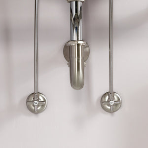 Gourmet Scape™ KPK208 Traditional Plumbing Supply Kit Combo with 1-1/2" P-Trap, Brushed Nickel