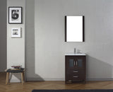 Virtu USA Dior 24" Single Bath Vanity with White Ceramic Top and Integrated Square Sink with Matching Mirror