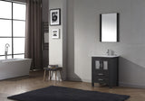 Virtu USA Dior 24" Single Bath Vanity with White Ceramic Top and Integrated Square Sink with Matching Mirror