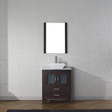 Virtu USA Dior 24" Single Bath Vanity with White Marble Top and Square Sink with Matching Mirror