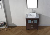 Virtu USA Dior 24" Single Bath Vanity with White Marble Top and Square Sink with Matching Mirror