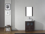 Virtu USA Dior 28" Single Bath Vanity with White Engineered Stone Top and Square Sink with Matching Mirror