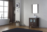 Virtu USA Dior 28" Single Bath Vanity with White Marble Top and Square Sink with Matching Mirror