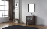 Virtu USA Dior 30" Single Bath Vanity with White Engineered Stone Top and Square Sink with Matching Mirror