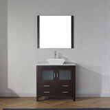 Virtu USA Dior 32" Single Bath Vanity with White Marble Top and Square Sink with Matching Mirror