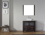 Virtu USA Dior 32" Single Bath Vanity with White Marble Top and Square Sink with Matching Mirror