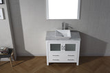 Virtu USA Dior 32" Single Bath Vanity with White Marble Top and Square Sink with Matching Mirror