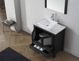 Virtu USA Dior 32" Single Bath Vanity with White Marble Top and Square Sink with Matching Mirror