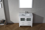 Virtu USA Dior 36" Single Bath Vanity with White Ceramic Top and Integrated Square Sink with Matching Mirror