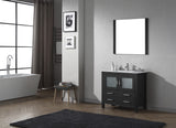 Virtu USA Dior 36" Single Bath Vanity with White Ceramic Top and Integrated Square Sink with Matching Mirror