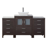 Virtu USA Dior 60" Single Bath Vanity with White Marble Top and Square Sink with Matching Mirror