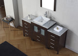 Virtu USA Dior 60" Single Bath Vanity with White Marble Top and Square Sink with Matching Mirror