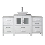 Virtu USA Dior 60" Single Bath Vanity with White Marble Top and Square Sink with Matching Mirror