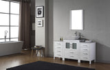 Virtu USA Dior 60" Single Bath Vanity with White Marble Top and Square Sink with Matching Mirror