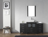 Virtu USA Dior 60" Single Bath Vanity with White Marble Top and Square Sink with Matching Mirror