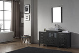 Virtu USA Dior 60" Single Bath Vanity with White Marble Top and Square Sink with Matching Mirror