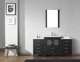 Virtu USA Dior 64" Single Bath Vanity with White Ceramic Top and Integrated Square Sink with Matching Mirror