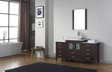 Virtu USA Dior 64" Single Bath Vanity with White Engineered Stone Top and Square Sink with Matching Mirror